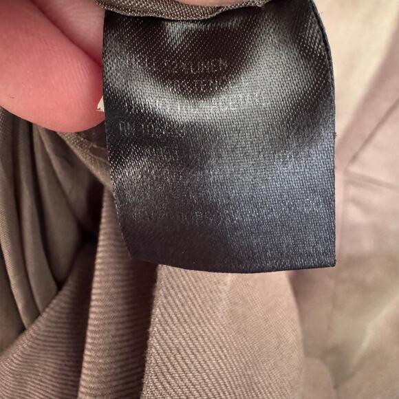 Linen Blend Antonio Melani Taupe Sleeveless Knee Length Dress - Picture 9 of 10